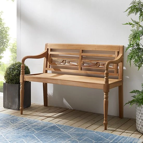 Crosley Anika Indoor / Outdoor Teak Bench - Image 2