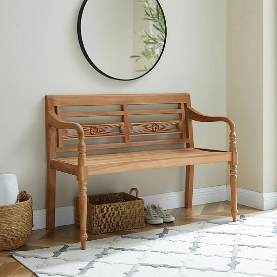 Crosley Anika Indoor / Outdoor Teak Bench - Image 4