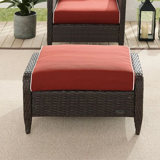 Crosley Kiawah Outdoor Wicker Ottoman - Image 3