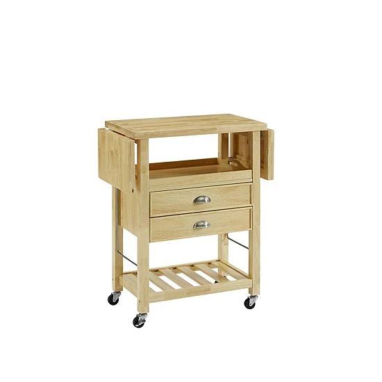 Crosley Bristol Double-Drop Leaf Kitchen Cart Natural 8 Crosley Bristol Double-Drop Leaf Kitchen Cart Natural - Image 6