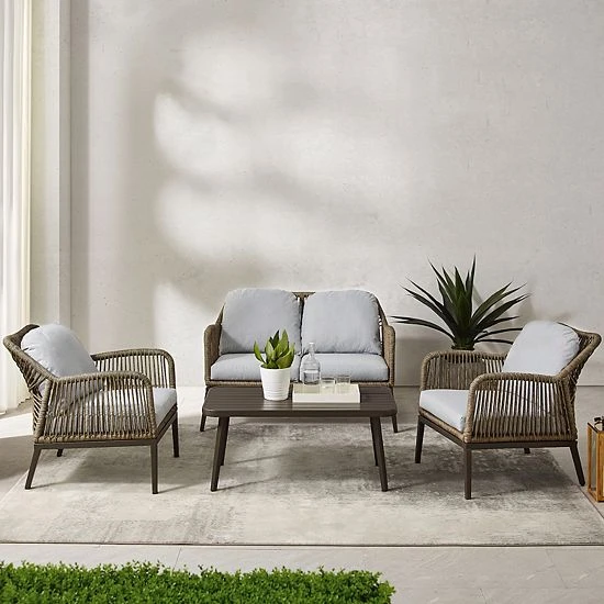 Crosley Haven Patio Wicker Conversation 4-piece Set 5 Crosley Haven Patio Wicker Conversation 4-piece Set - Image 3
