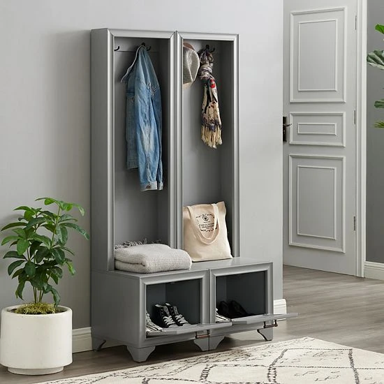 Crosley Tara Entryway 2-piece Set Distressed White 6 Crosley Tara Entryway 2-piece Set Distressed White - Image 4