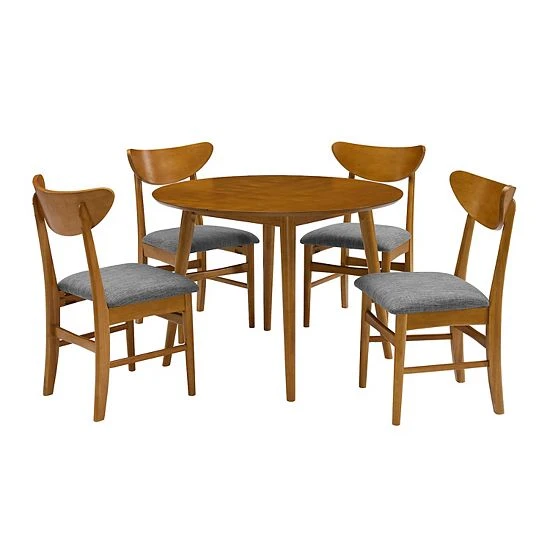 Crosley Landon 5-Piece Round Dining Set Mahogany 3 Crosley Landon 5-Piece Round Dining Set Mahogany