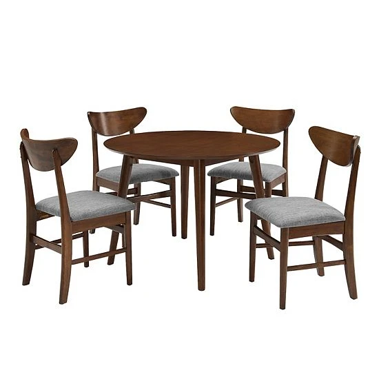 Crosley Landon 5-Piece Round Dining Set Mahogany 5 Crosley Landon 5-Piece Round Dining Set Mahogany - Image 3