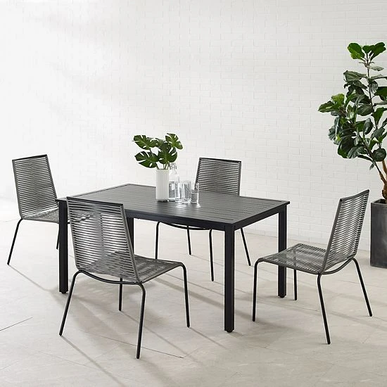 Crosley Fenton Patio Dining Table & Chair 5-piece Set - Image 2