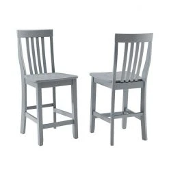 Crosley School House Counter Stool 2-piece Set Gray