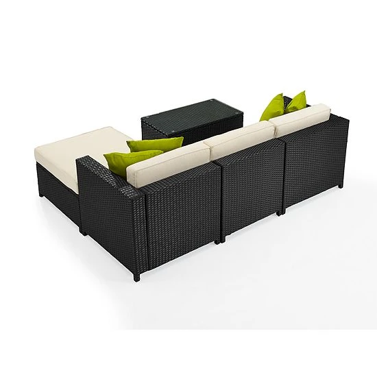 Crosley Furniture Sea Island 5-Piece Wicker Sectional Set - Image 2