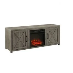 Crosley Gordon Electric Fireplace Farmhouse TV Stand Graywash
