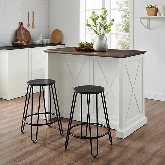 Crosley Clifton Kitchen Island & Ava Stools 2-piece Set - Image 4