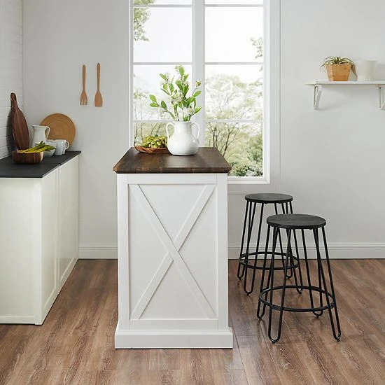 Crosley Clifton Kitchen Island & Ava Stools 2-piece Set - Image 5