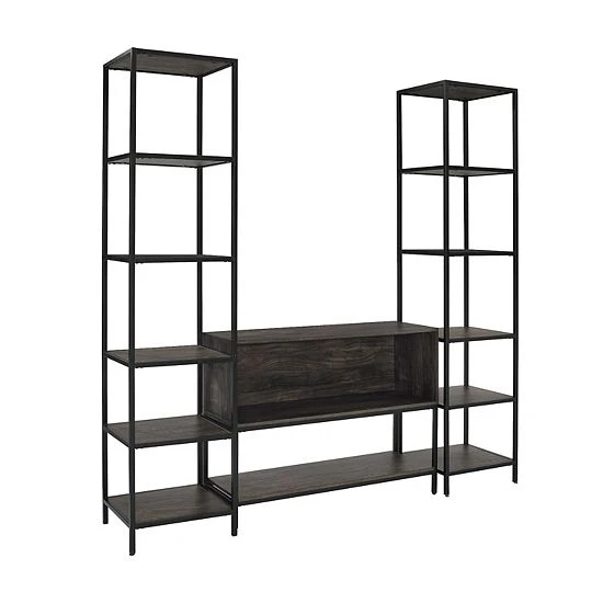 Crosley Jacobsen Entertainment TV Stand & Bookcase 3-piece Set