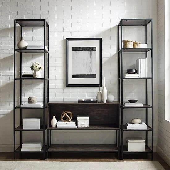 Crosley Jacobsen Entertainment TV Stand & Bookcase 3-piece Set - Image 5