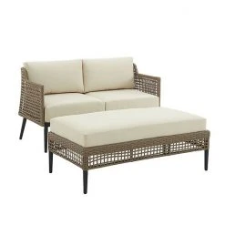 Crosley Southwick Outdoor Wicker Conversation 2-Piece Set