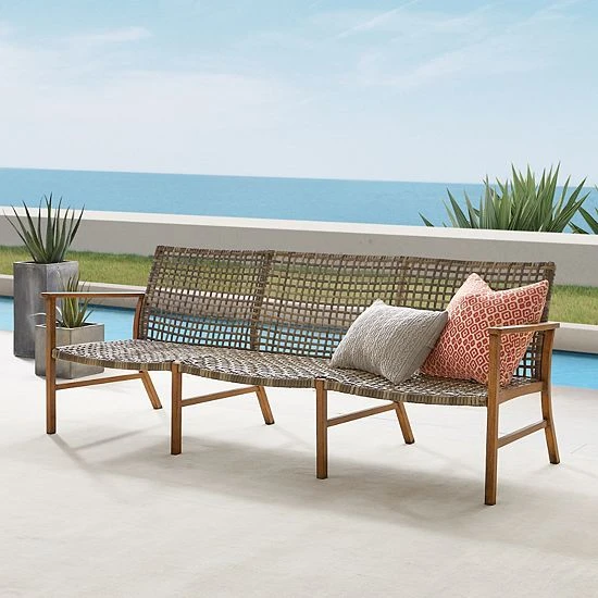 Crosley Ridley Outdoor Wicker & Metal Sofa 4 Crosley Ridley Outdoor Wicker & Metal Sofa - Image 2