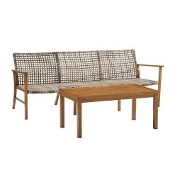 Crosley Ridley Patio Wicker Couch & Coffee Table 2-piece Set