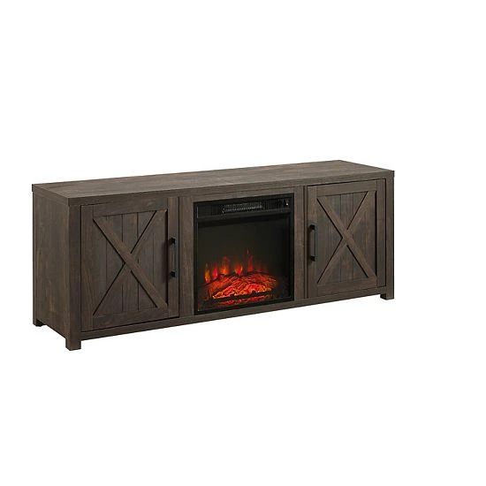 Crosley Gordon Electric Fireplace Farmhouse TV Stand Graywash - Image 11