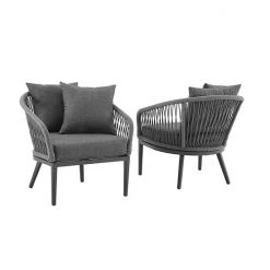 Crosley Dover Indoor / Outdoor Rope Arm Chair 2-Piece Set
