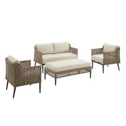 Crosley Southwick Patio Wicker Conversation 4-piece Set