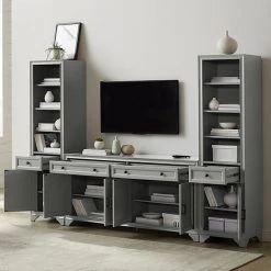 Crosley Tara Entertainment TV Stand & Bookcase 3-piece Set Distressed Gray 16 Crosley Tara Entertainment TV Stand & Bookcase 3-piece Set Distressed Gray -Crosley Shop unnamed file 2576