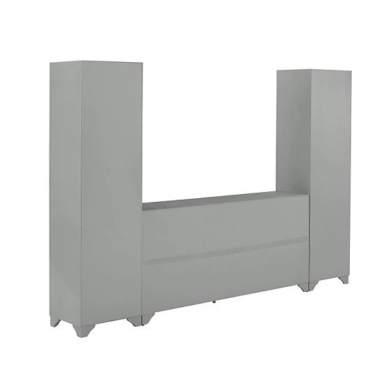 Crosley Tara Sideboard & Bookcase 3-piece Set Distressed Gray 5 Crosley Tara Sideboard & Bookcase 3-piece Set Distressed Gray - Image 4