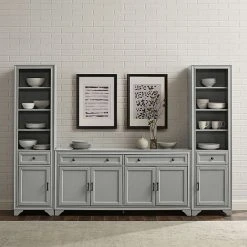Crosley Tara Sideboard & Bookcase 3-piece Set Distressed Gray 14 Crosley Tara Sideboard & Bookcase 3-piece Set Distressed Gray -Crosley Shop unnamed file 2583