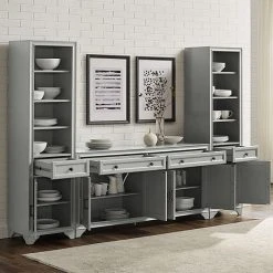 Crosley Tara Sideboard & Bookcase 3-piece Set Distressed Gray 15 Crosley Tara Sideboard & Bookcase 3-piece Set Distressed Gray -Crosley Shop unnamed file 2584