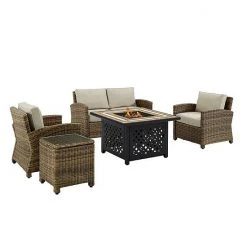Crosley Bradenton Wicker Patio Loveseat, Arm Chair, End Table & Fire Pit 5-piece Set Weathered Brown Sand 8 Crosley Bradenton Wicker Patio Loveseat, Arm Chair, End Table & Fire Pit 5-piece Set Weathered Brown Sand -Crosley Shop unnamed file 3