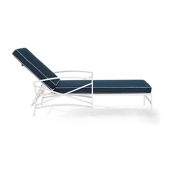 Crosley Kaplan Outdoor Patio Chaise Lounge Mist White - Image 2