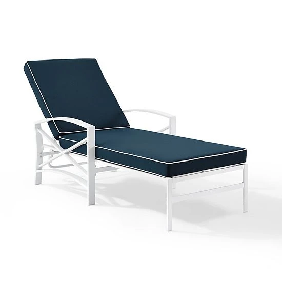 Crosley Kaplan Outdoor Patio Chaise Lounge Mist White - Image 6