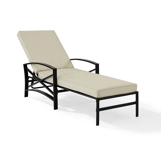 Crosley Kaplan Outdoor Patio Chaise Lounge Mist White - Image 8