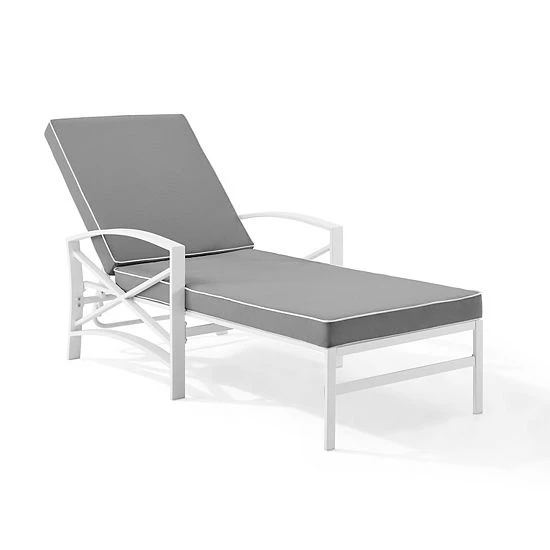 Crosley Kaplan Outdoor Patio Chaise Lounge Mist White - Image 9