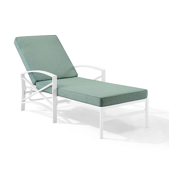 Crosley Kaplan Outdoor Patio Chaise Lounge Mist White - Image 10