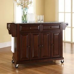 Crosley Furniture Granite Kitchen Cart Cherry -Crosley Shop unnamed file 481