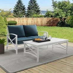 Crosley Kaplan Patio Loveseat & Coffee Table 2-piece Set Gray -Crosley Shop unnamed file 506