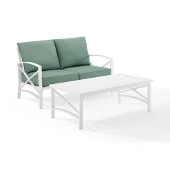 Crosley Kaplan Patio Loveseat & Coffee Table 2-piece Set Gray -Crosley Shop unnamed file 510
