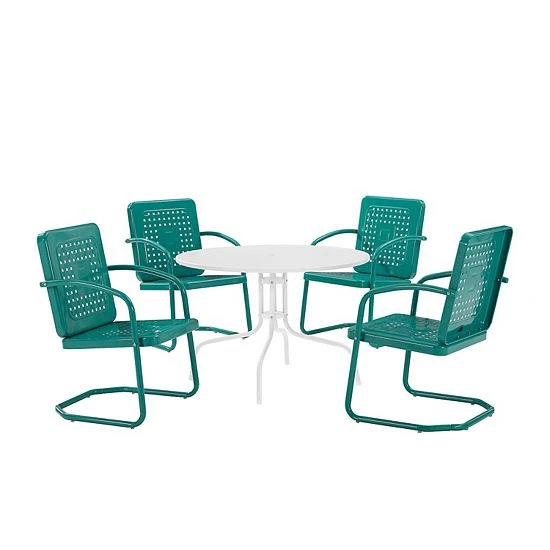 Crosley Bates 5-Piece Outdoor Metal Dining Set White Gloss 6 Crosley Bates 5-Piece Outdoor Metal Dining Set White Gloss - Image 4