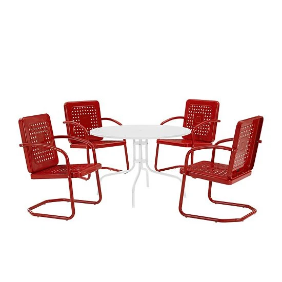 Crosley Bates 5-Piece Outdoor Metal Dining Set White Gloss 7 Crosley Bates 5-Piece Outdoor Metal Dining Set White Gloss - Image 5
