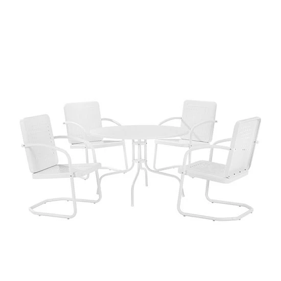 Crosley Bates 5-Piece Outdoor Metal Dining Set White Gloss 8 Crosley Bates 5-Piece Outdoor Metal Dining Set White Gloss - Image 6