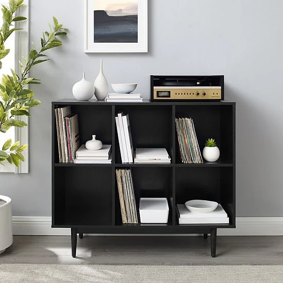 Crosley Liam 6-Cube Bookcase Black 5 Crosley Liam 6-Cube Bookcase Black - Image 3