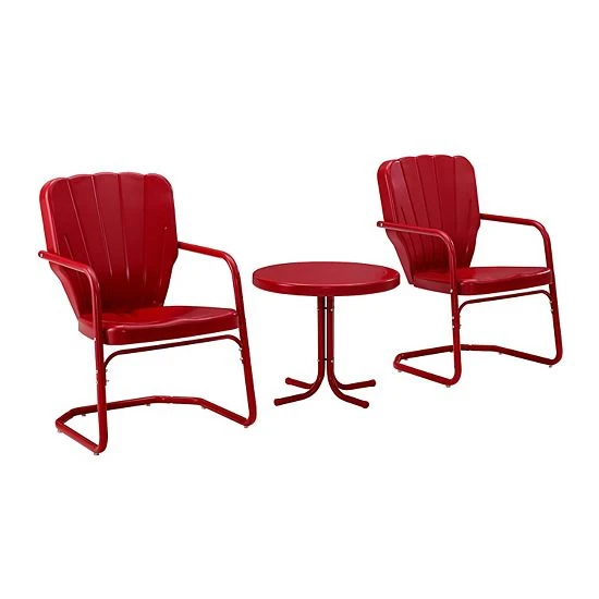 Crosley Ridgeland Outdoor Chair & Table 3-piece Set Turquoise 5 Crosley Ridgeland Outdoor Chair & Table 3-piece Set Turquoise - Image 3