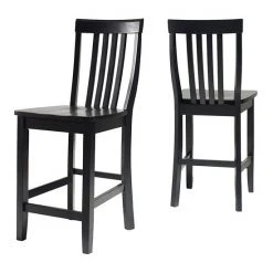 Crosley Furniture 2-piece School House Counter Stool Set Mahogany