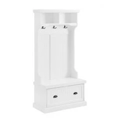 Crosley Shoreline Hall Tree Storage Bench Navy