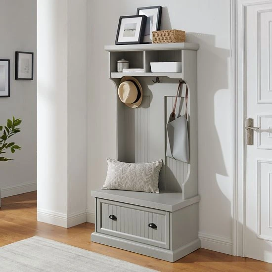 Crosley Shoreline Hall Tree Storage Bench Navy - Image 2