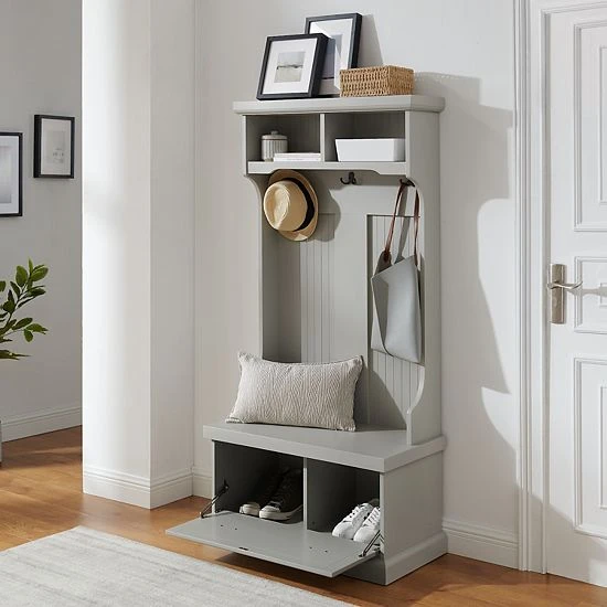 Crosley Shoreline Hall Tree Storage Bench Navy - Image 4