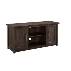 Crosley Camden Low Profile TV Stand Dark Walnut