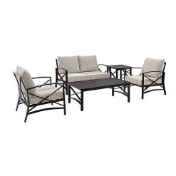 Crosley Furniture Kaplan 5-Piece Outdoor Seating Set With Mist Cushion Brown