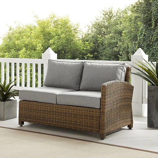 Crosley Bradenton Patio Wicker Sectional Right Side Loveseat Couch Gray Gray 7 Crosley Bradenton Patio Wicker Sectional Right Side Loveseat Couch Gray Gray - Image 5