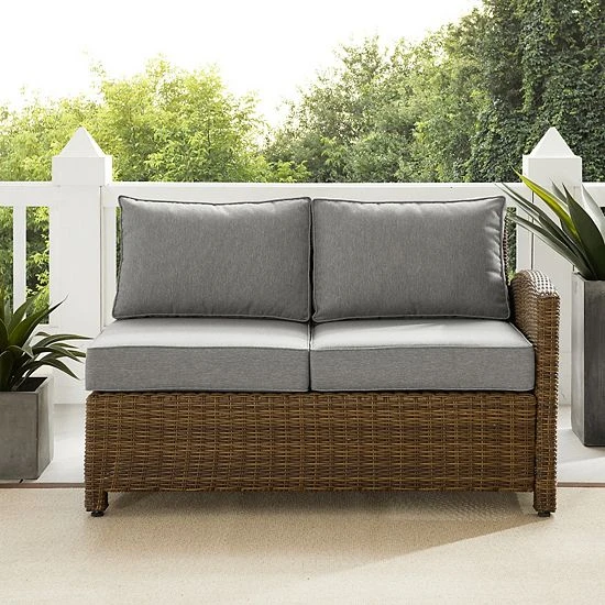 Crosley Bradenton Patio Wicker Sectional Right Side Loveseat Couch Gray Gray 8 Crosley Bradenton Patio Wicker Sectional Right Side Loveseat Couch Gray Gray - Image 6