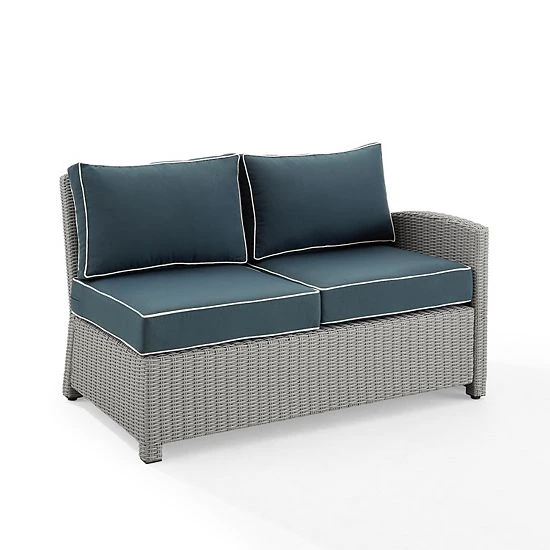 Crosley Bradenton Patio Wicker Sectional Right Side Loveseat Couch Gray Gray 11 Crosley Bradenton Patio Wicker Sectional Right Side Loveseat Couch Gray Gray - Image 9