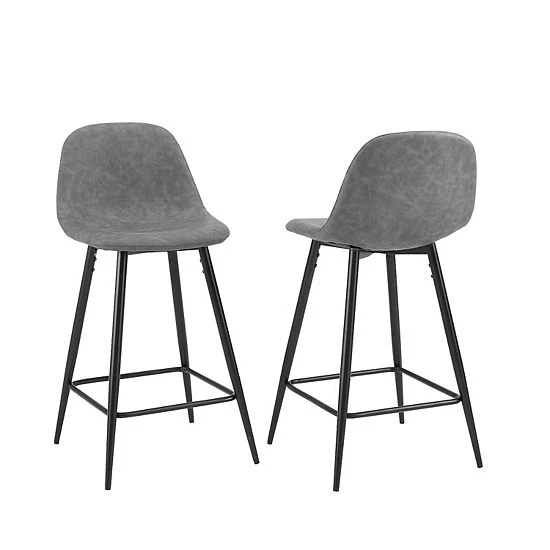 Crosley Weston 2-Piece Counter Stool Set Distressed Gray 3 Crosley Weston 2-Piece Counter Stool Set Distressed Gray